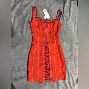 Oh Polly Lace Up Corset Dress